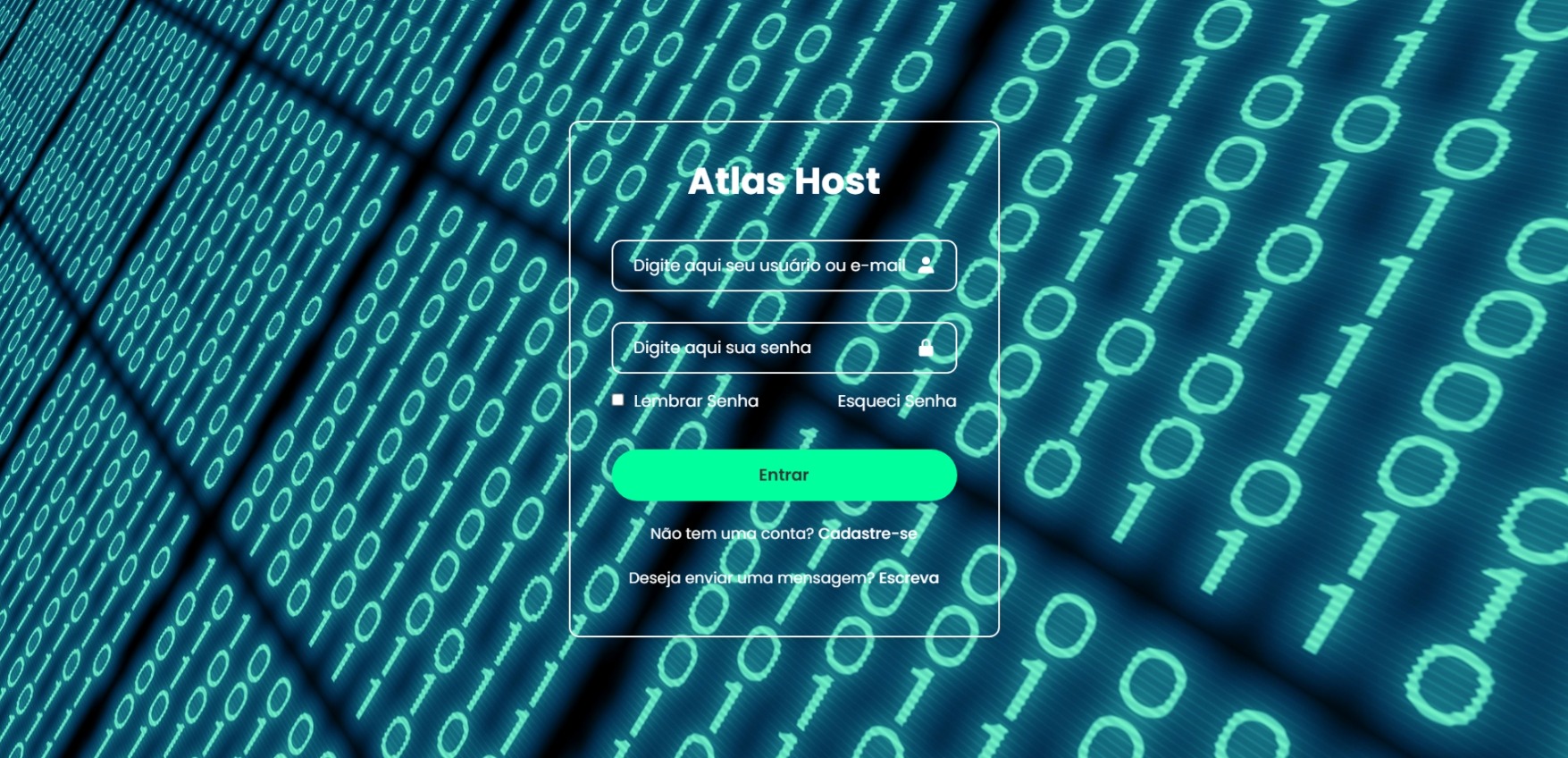 Interface Login Atlas Host